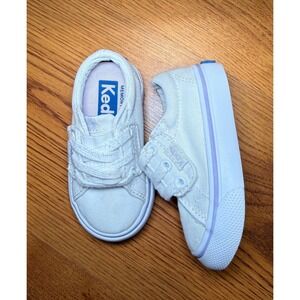 Keds Jumpkick Jr. Toddler Girl 4.5M Sneakers Iridescent White Purple Hook & Loop